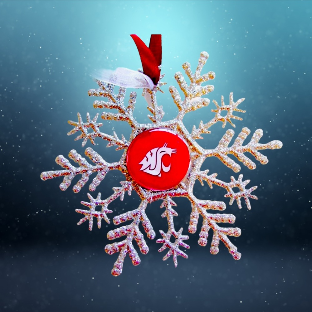 Washington State Univ COUGARS Snowflake Ornament *NEW*